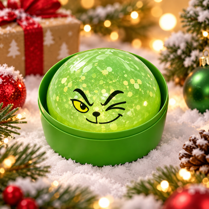 Glow-in-the-Dark Green Dumpling Squishy – Christmas Glitter Collection