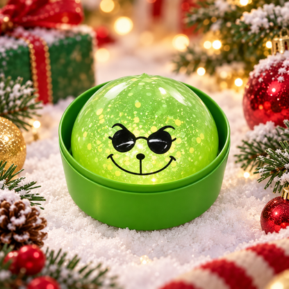 Glow-in-the-Dark Green Dumpling Squishy – Christmas Glitter Collection