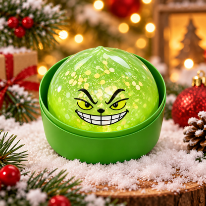 Glow-in-the-Dark Green Dumpling Squishy – Christmas Glitter Collection