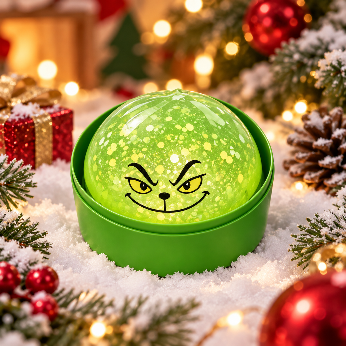 Glow-in-the-Dark Green Dumpling Squishy – Christmas Glitter Collection