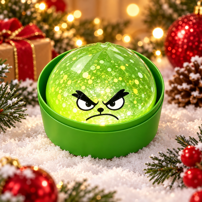 Glow-in-the-Dark Green Dumpling Squishy – Christmas Glitter Collection
