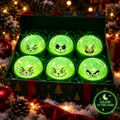 Glow-in-the-Dark Green Dumpling Squishy – Christmas Glitter Collection
